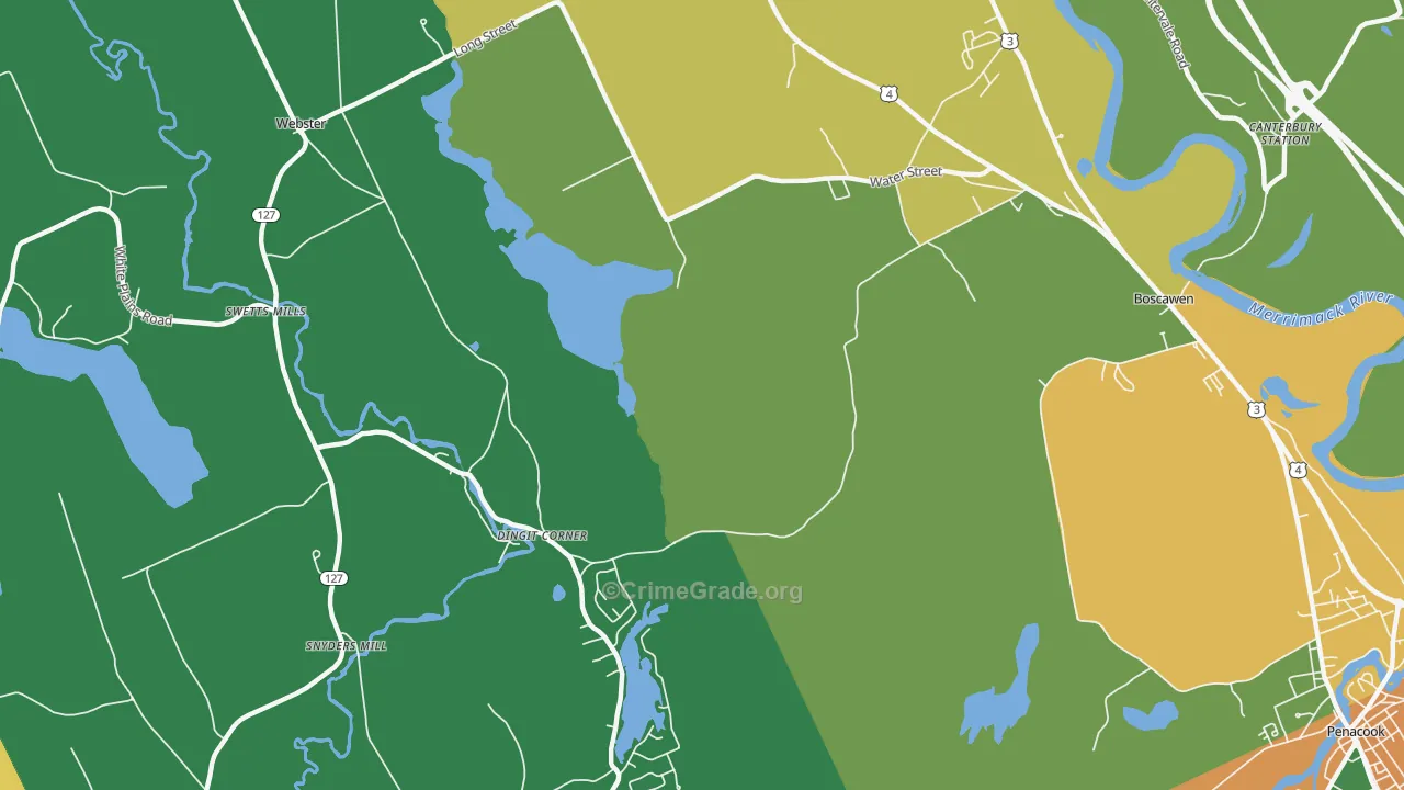 South Newbury, NH Map of Murder Rates