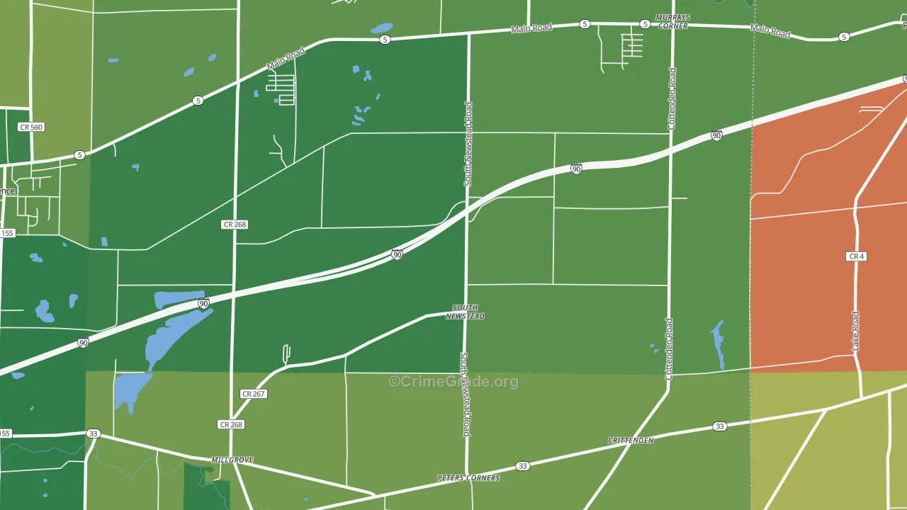 South Newstead, NY Map of Murder Rates