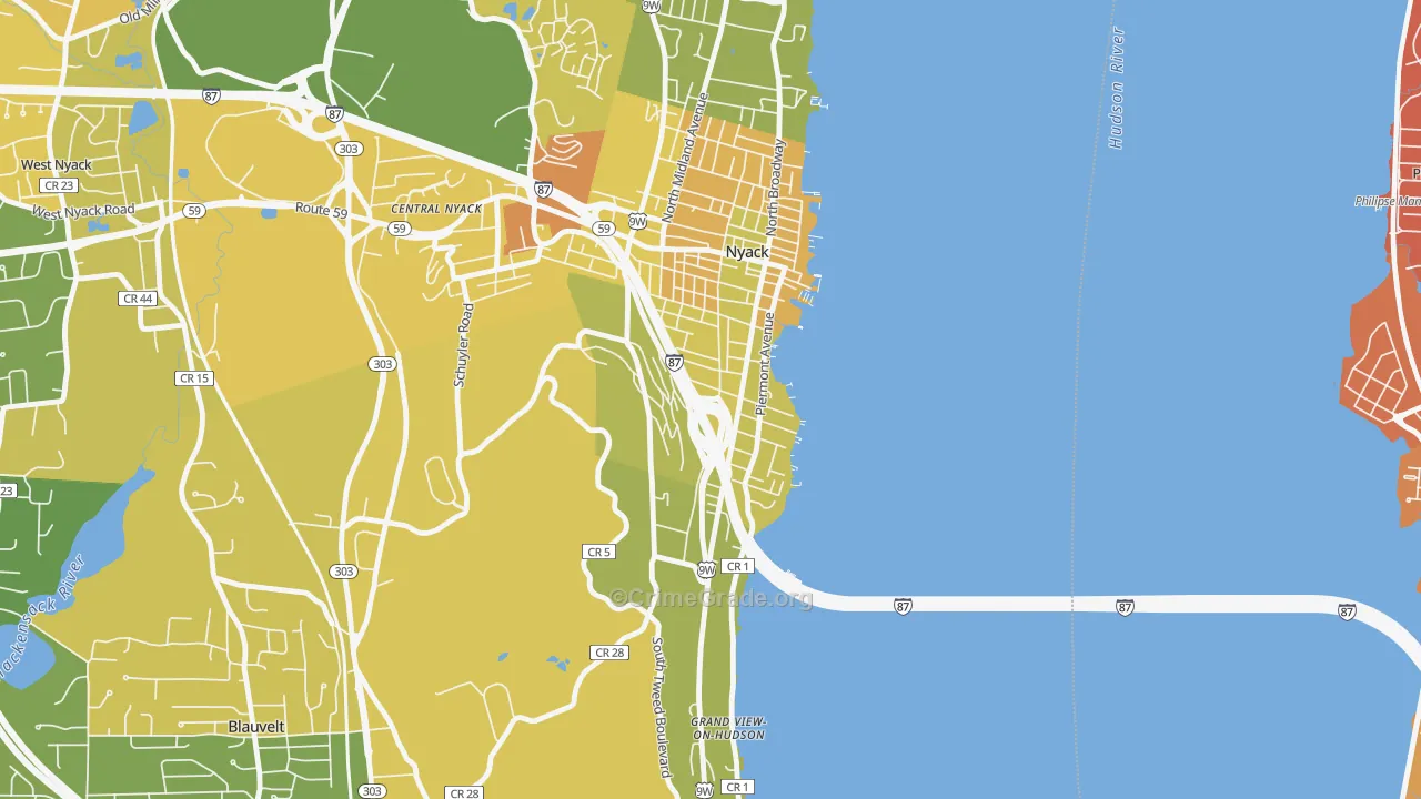 South Nyack, NY Map of Murder Rates