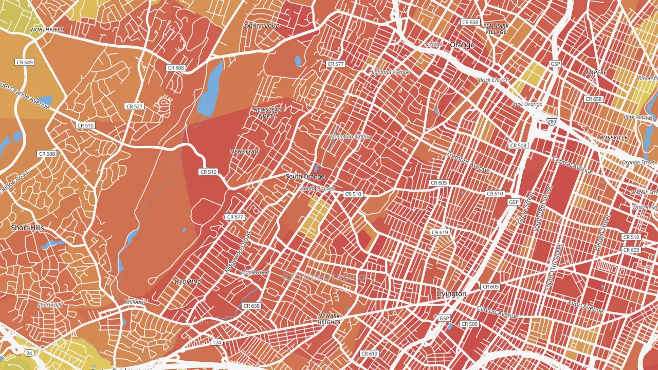 South Orange, NJ Map of Murder Rates