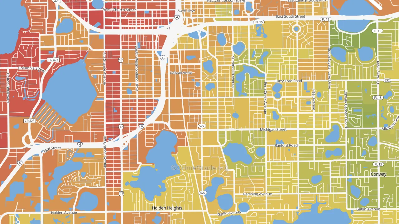 South Orange, Orlando, FL Map of Murder Rates
