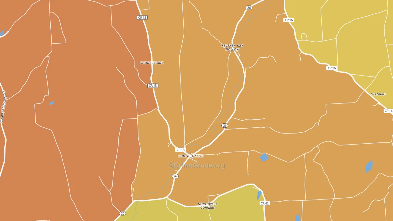 South Otselic, NY Map of Murder Rates