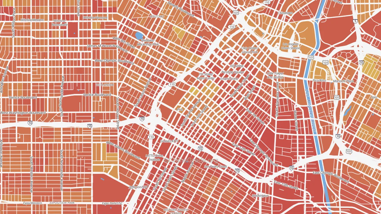 South Park, Los Angeles, CA Map of Murder Rates