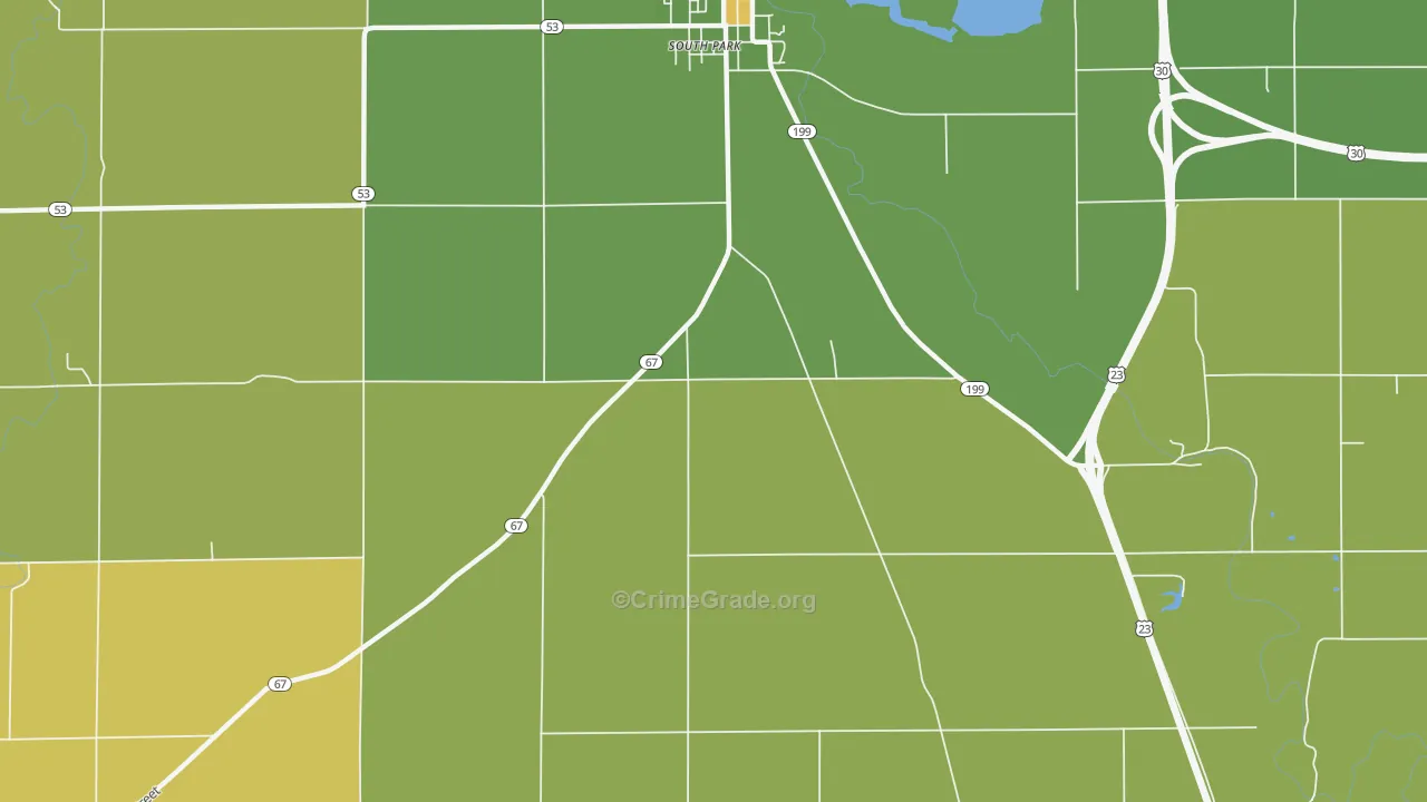 South Park, OH Map of Murder Rates