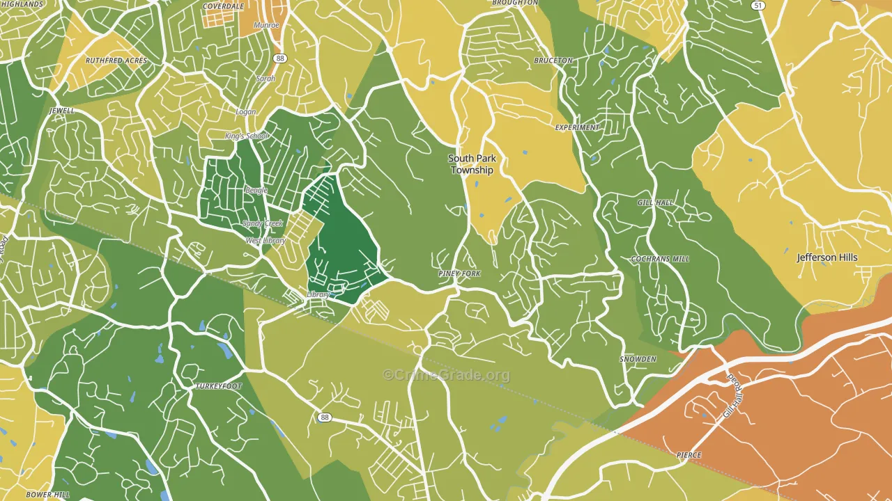 South Park Township, PA Map of Murder Rates