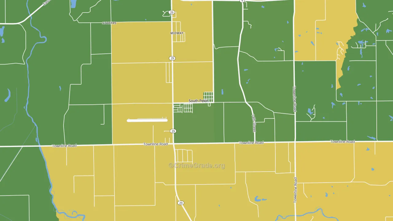 South Pekin, IL Map of Murder Rates