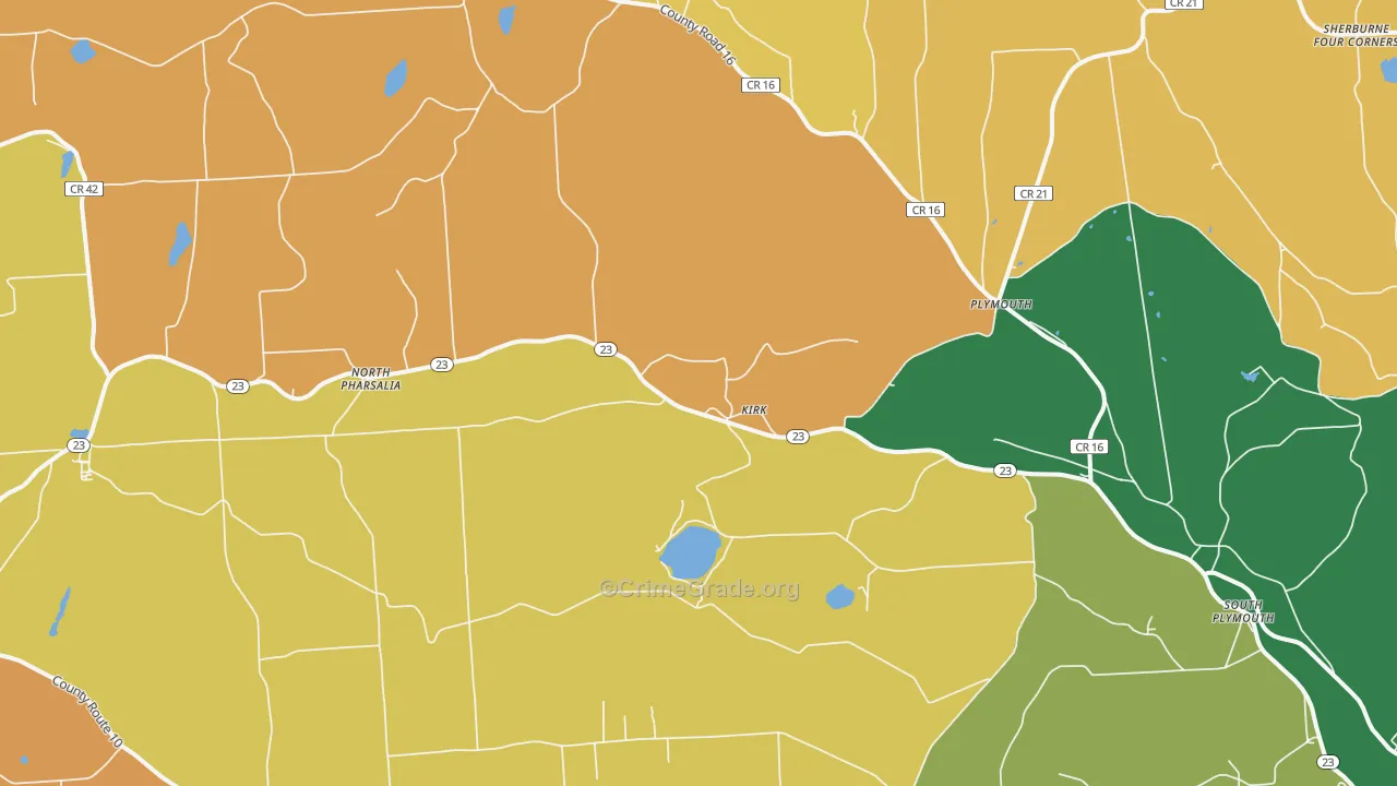 South Plymouth, NY Map of Murder Rates