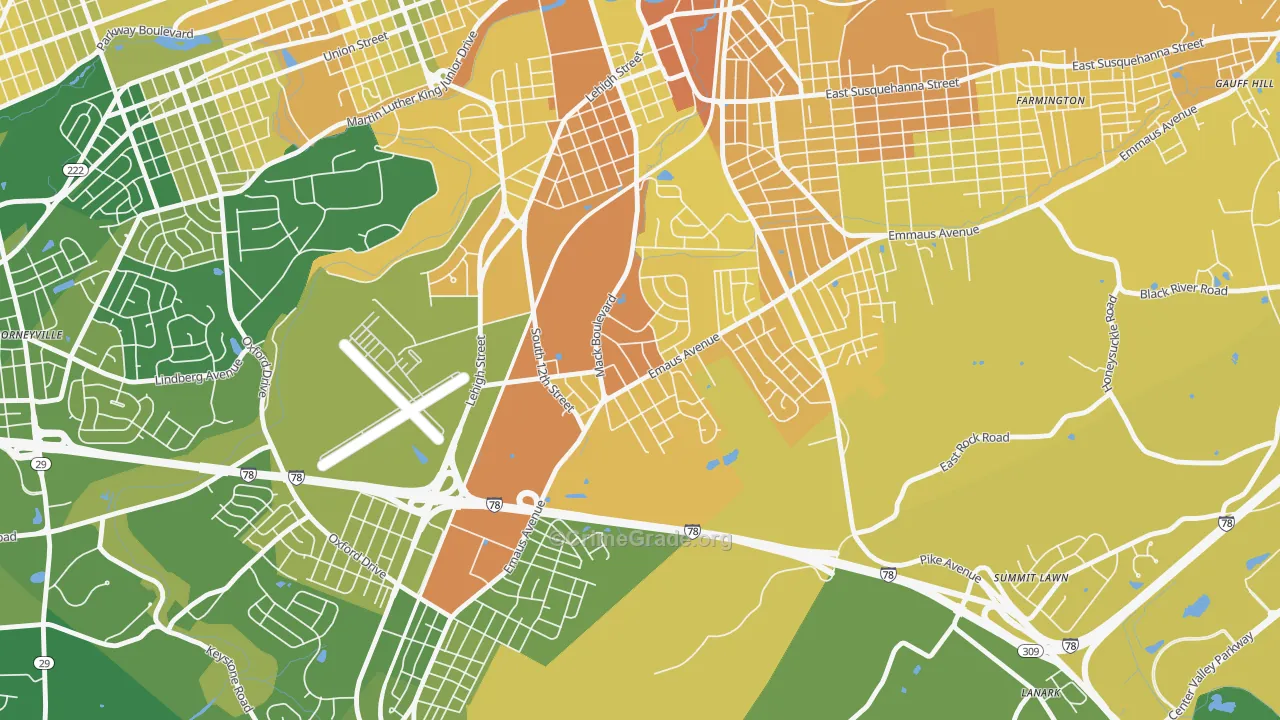 South Poplar, Allentown, PA Map of Murder Rates