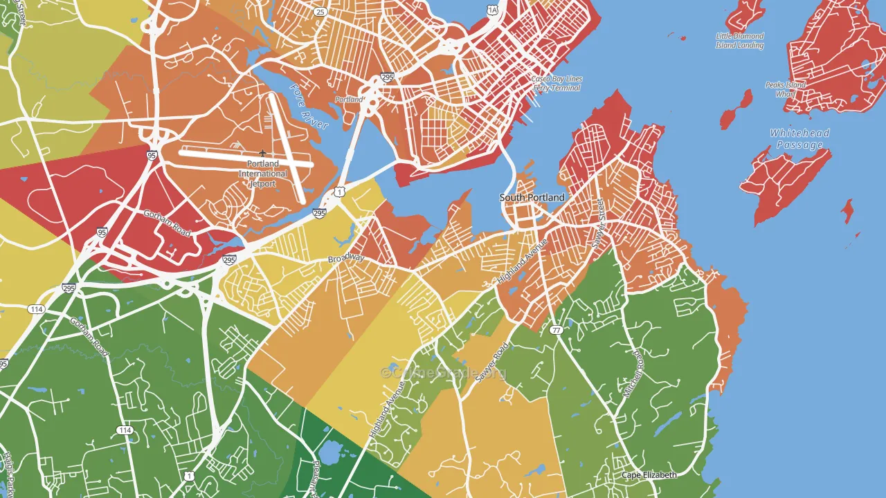 South Portland, ME Map of Murder Rates