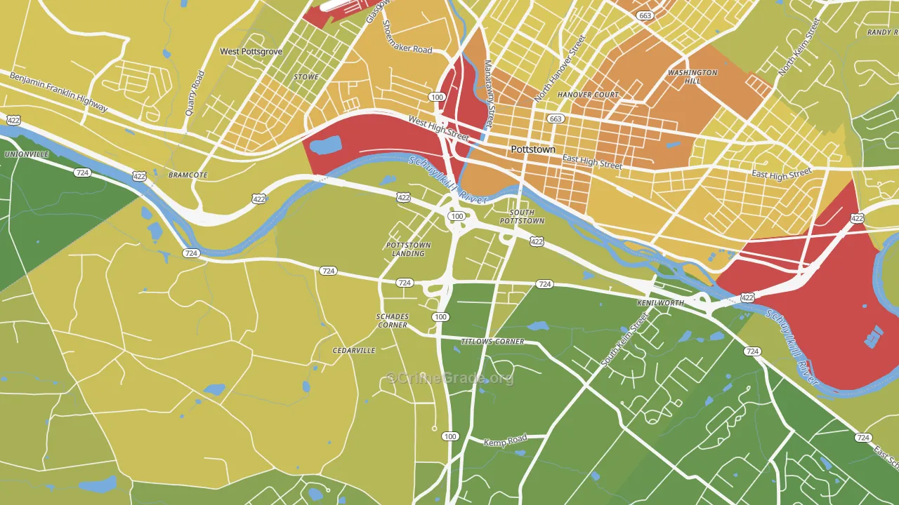 South Pottstown, PA Map of Murder Rates