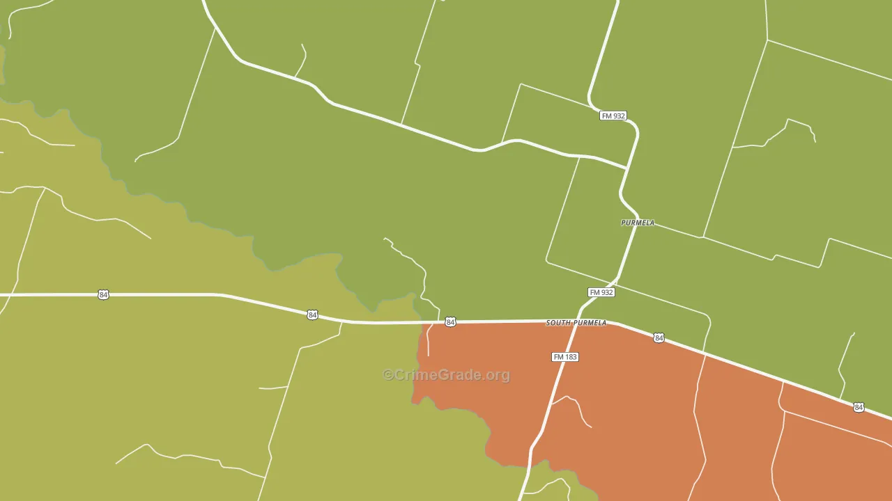 South Purmela, TX Map of Murder Rates