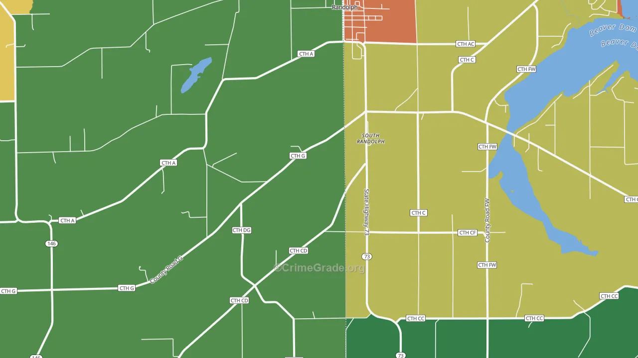 South Randolph, WI Map of Murder Rates
