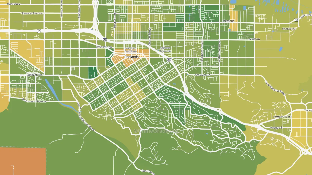 South Redlands, Redlands, CA Map of Murder Rates