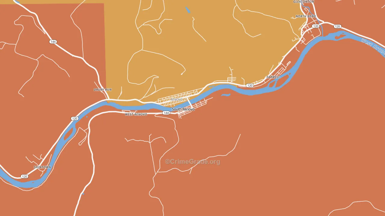 South Renovo, PA Map of Murder Rates