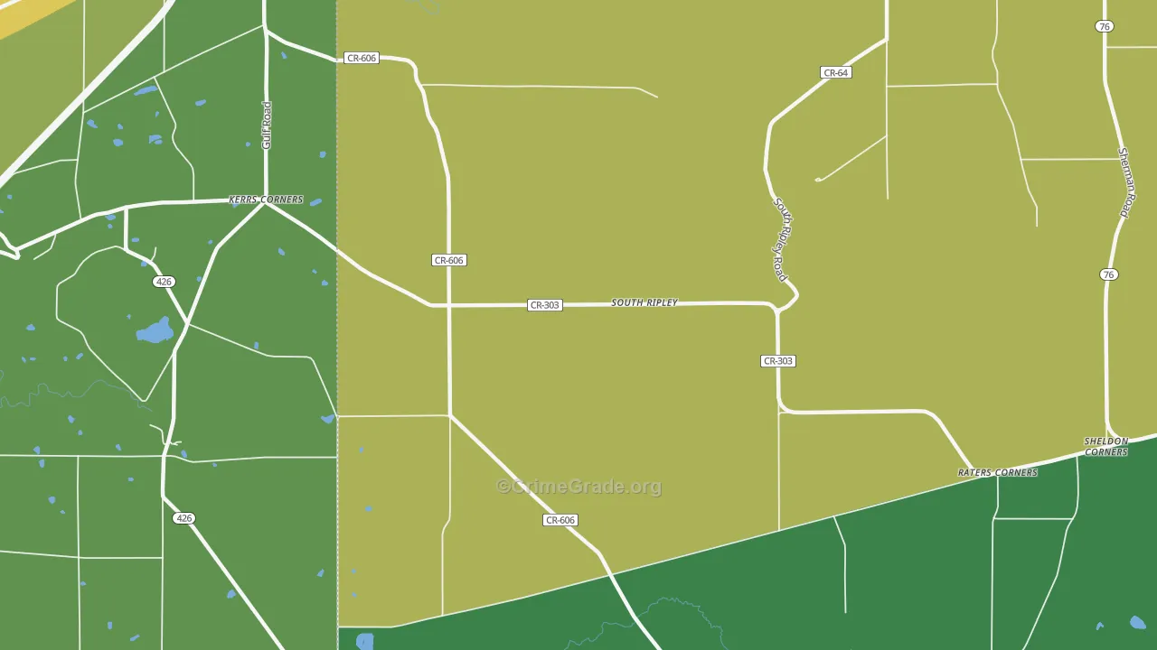 South Ripley, NY Map of Murder Rates