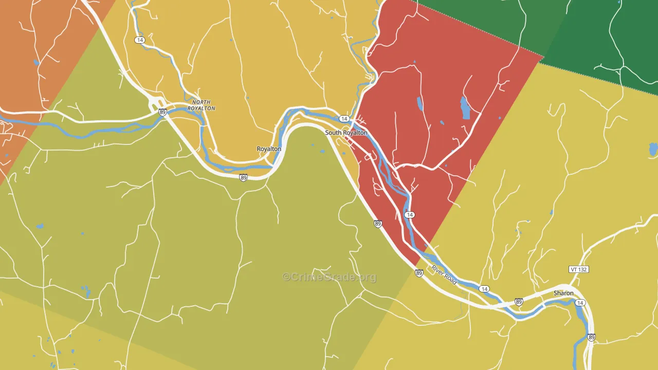 South Royalton, VT Map of Murder Rates