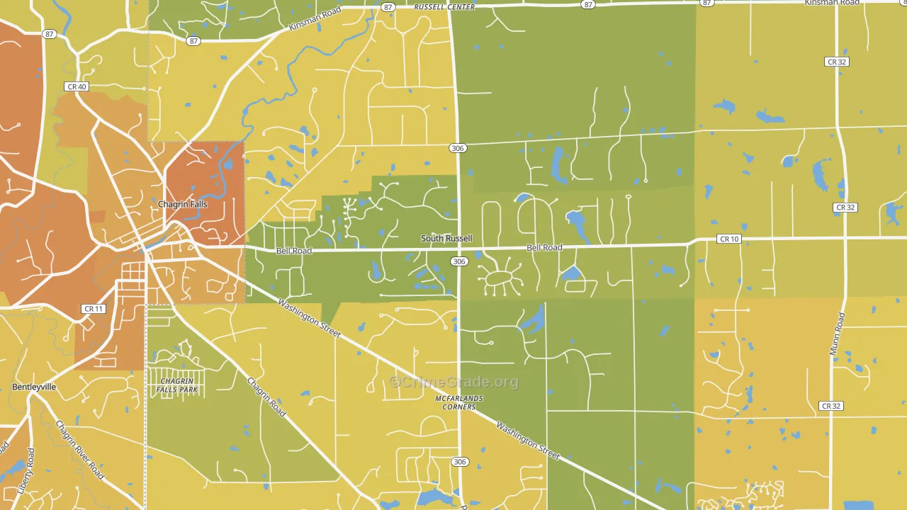 South Russell, OH Map of Murder Rates