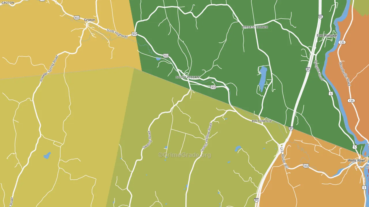 South Ryegate, VT Map of Murder Rates