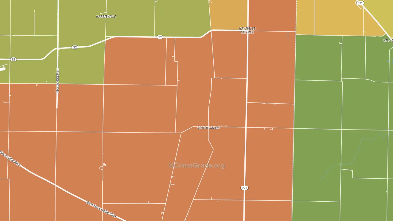 South Salem, IN Map of Murder Rates