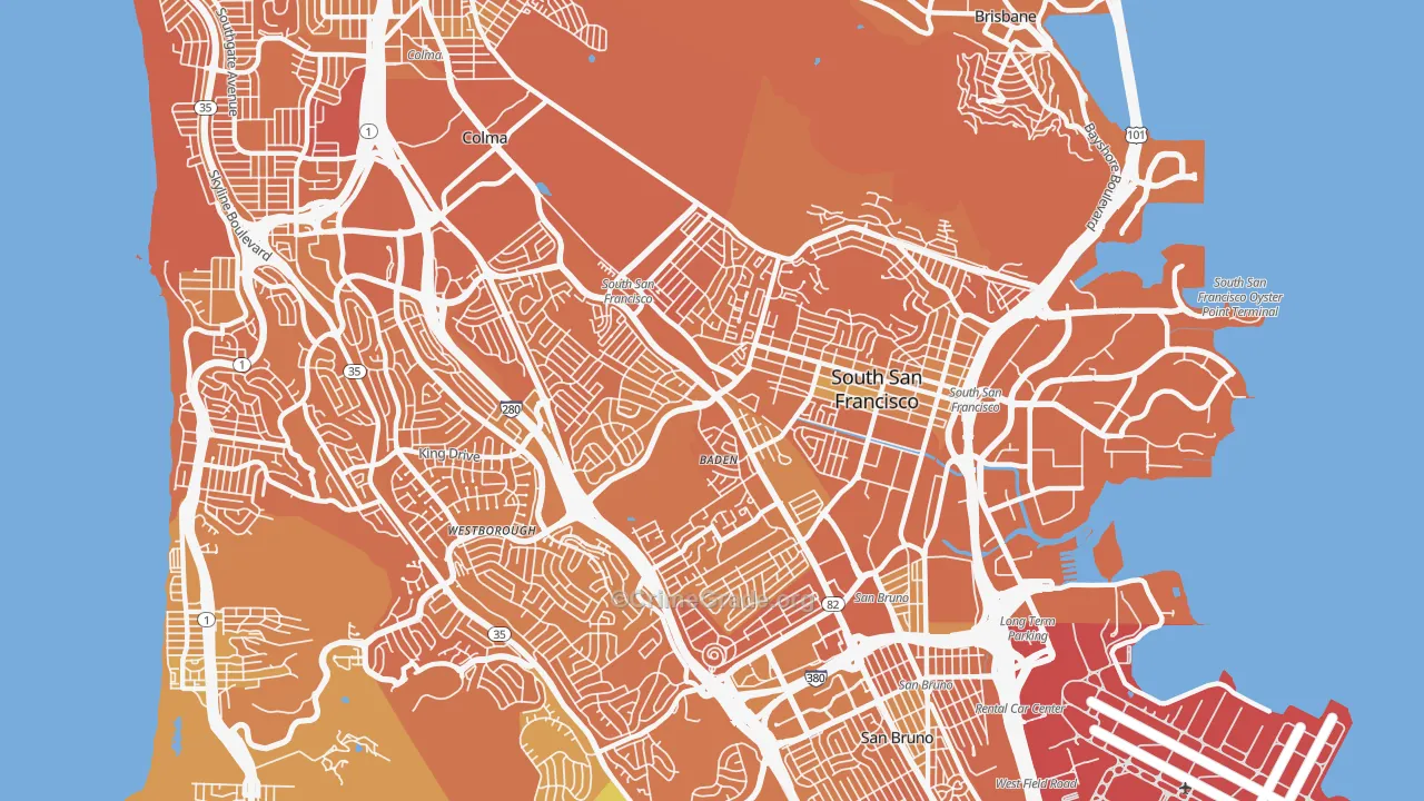 South San Francisco, CA Map of Murder Rates