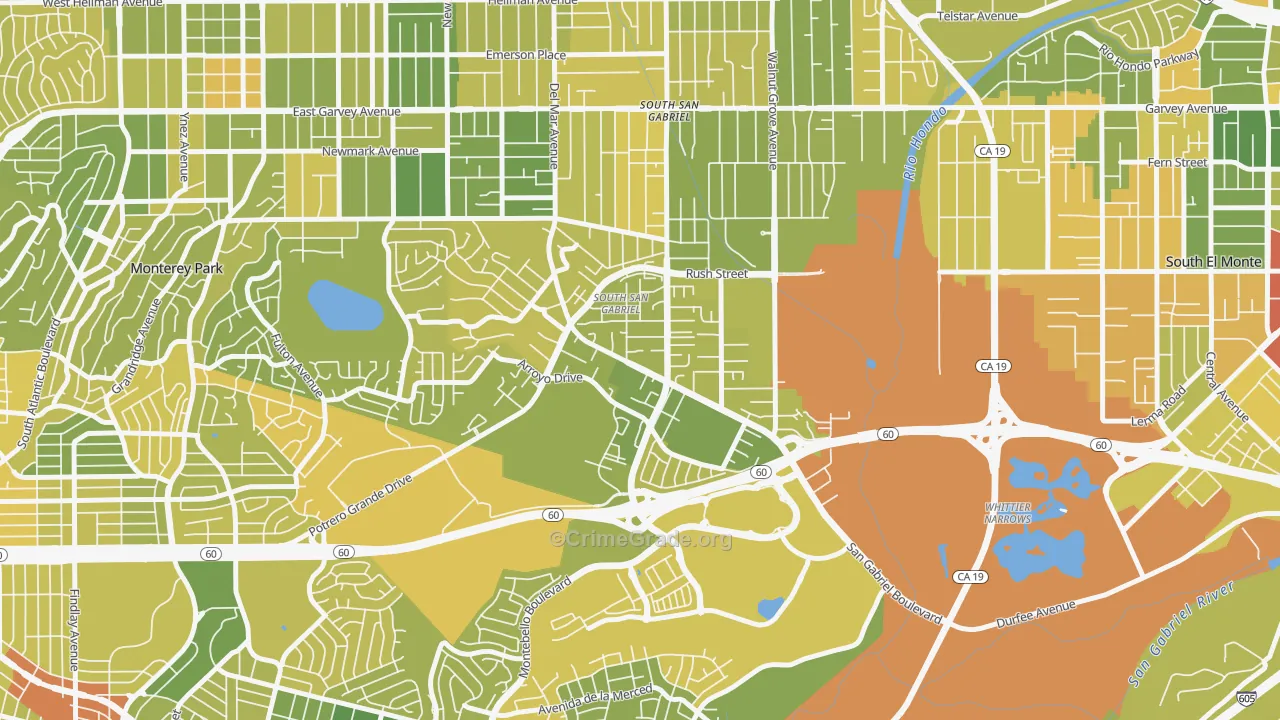 South San Gabriel, Rosemead, CA Map of Murder Rates