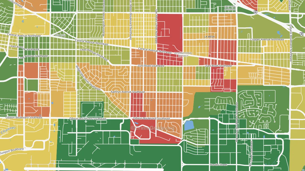 South San Pedro, Albuquerque, NM Map of Murder Rates