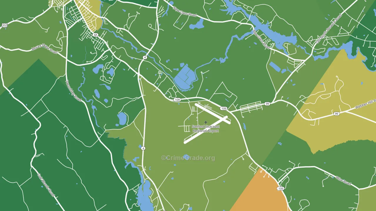 South Sanford, ME Map of Murder Rates