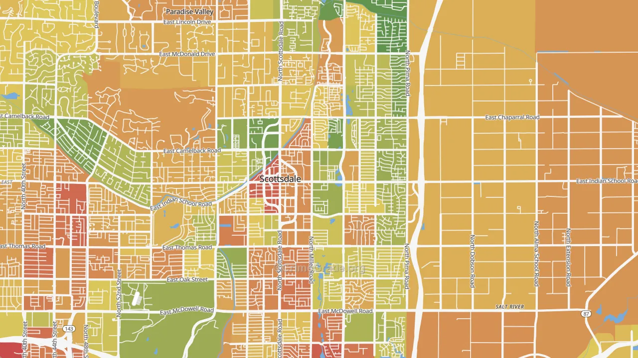 South Scottsdale, Scottsdale, AZ Map of Murder Rates
