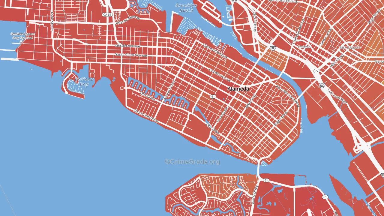 South Shore, Alameda, CA Map of Murder Rates