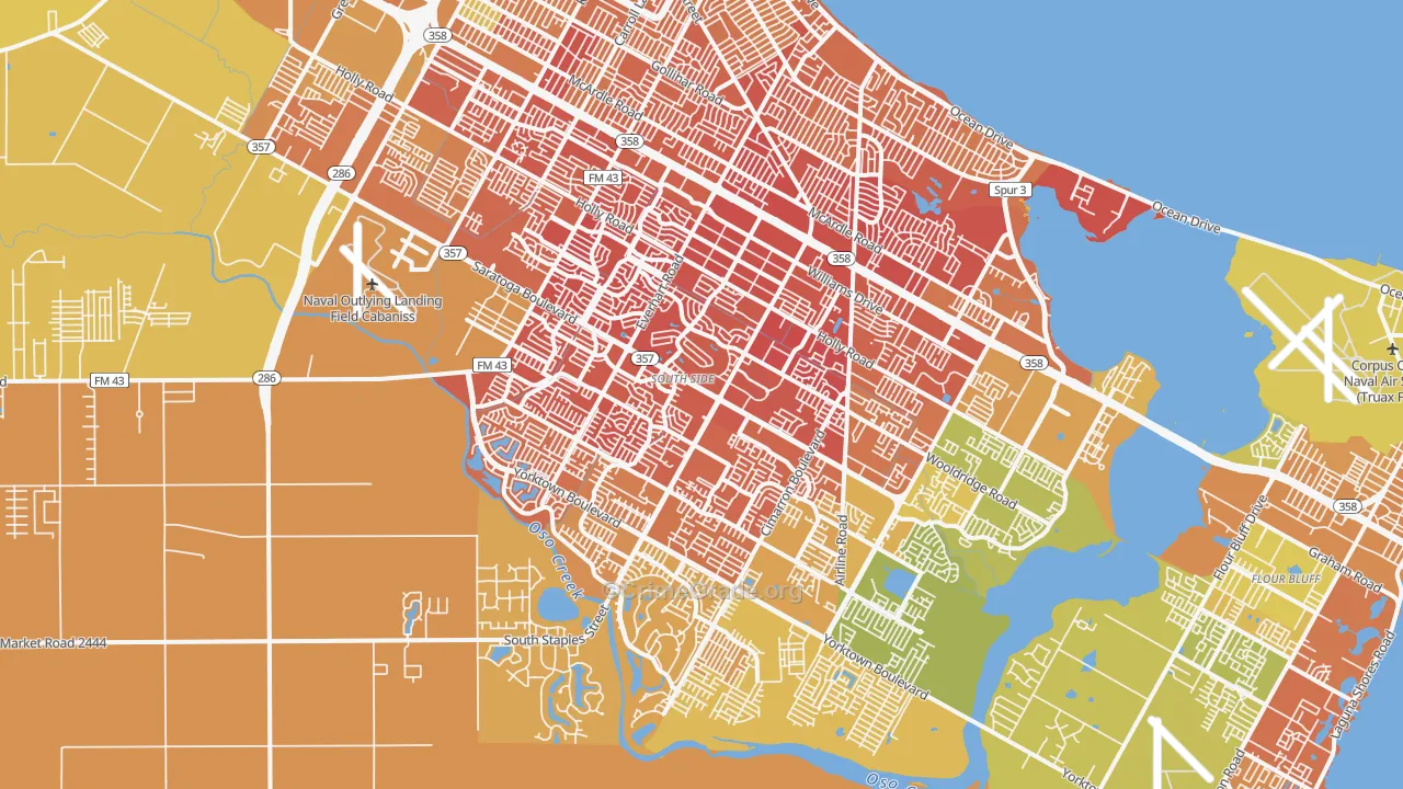 South Side, Corpus Christi, TX Map of Murder Rates