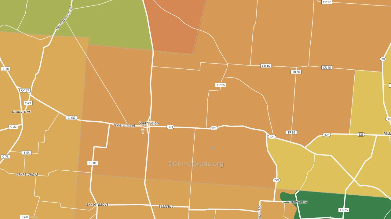 South Solon, OH Map of Murder Rates