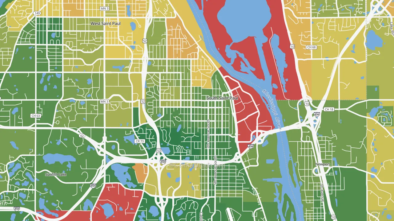 South St. Paul, MN Map of Murder Rates