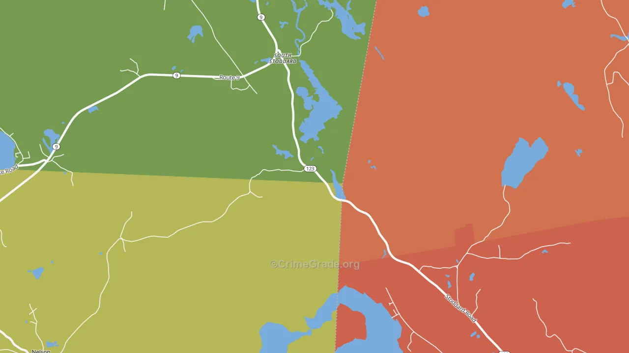 South Stoddard, NH Map of Murder Rates