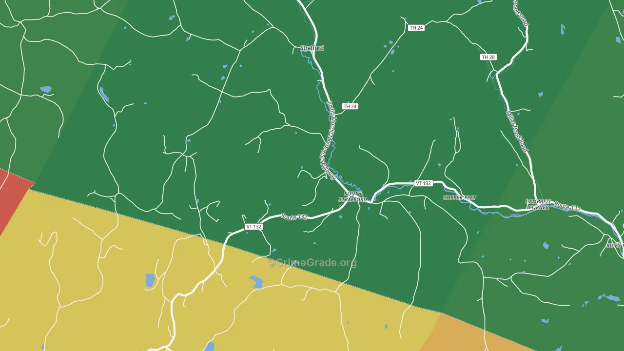 South Strafford, VT Map of Murder Rates