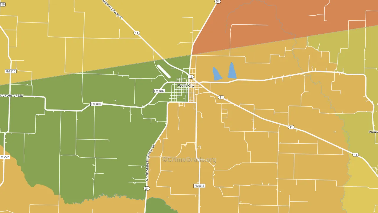 South Sulphur, TX Map of Murder Rates