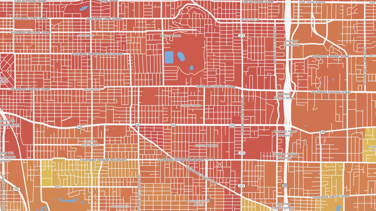 South Tabor, Portland, OR Map of Murder Rates