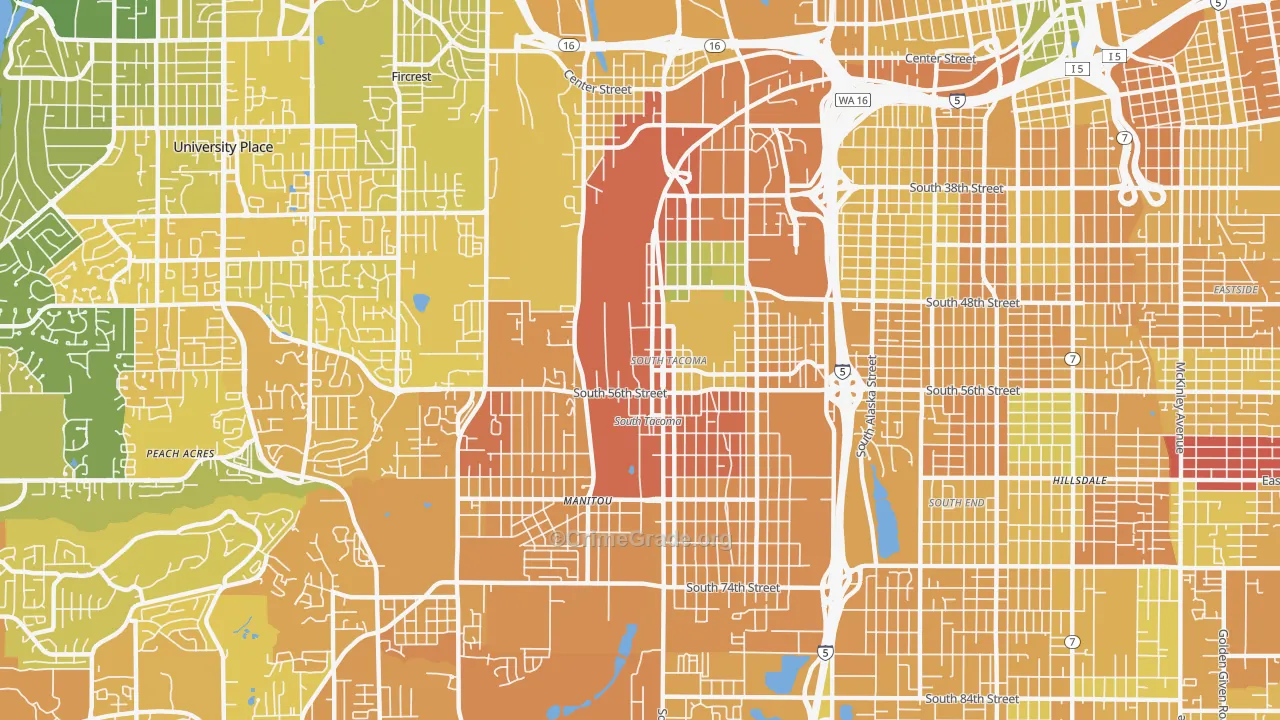 South Tacoma, Tacoma, WA Map of Murder Rates