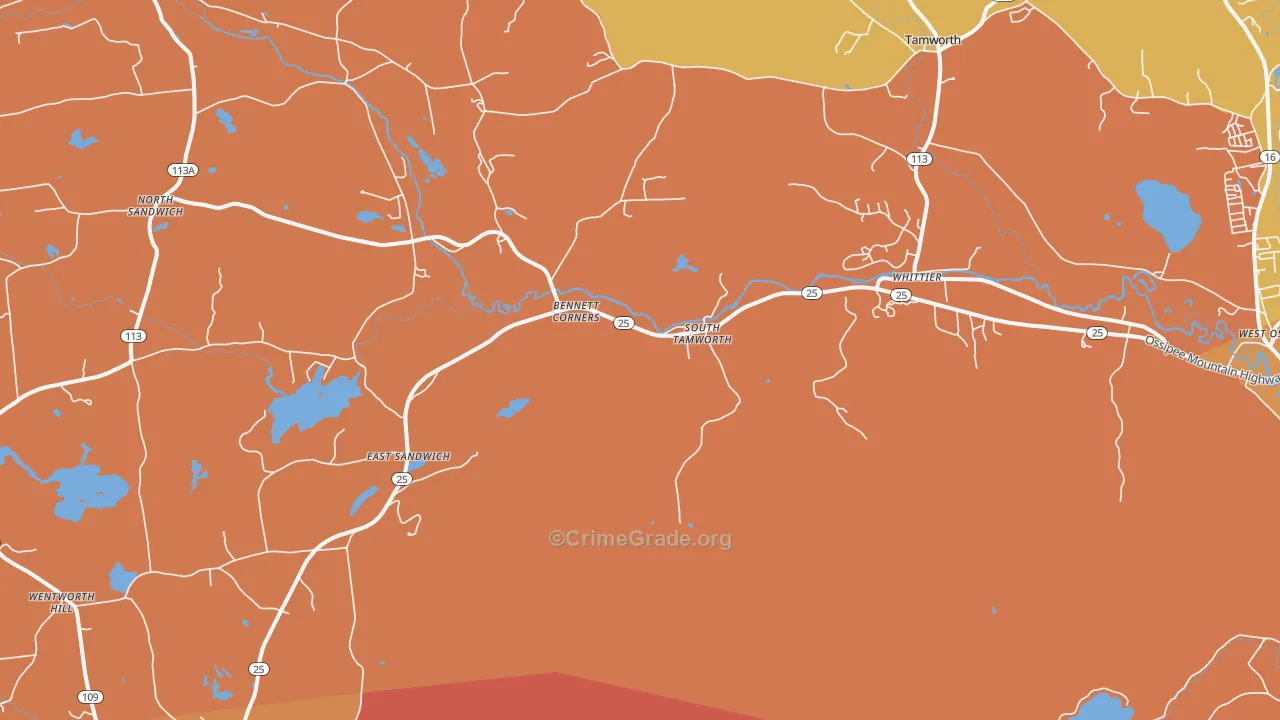 South Tamworth, NH Map of Murder Rates