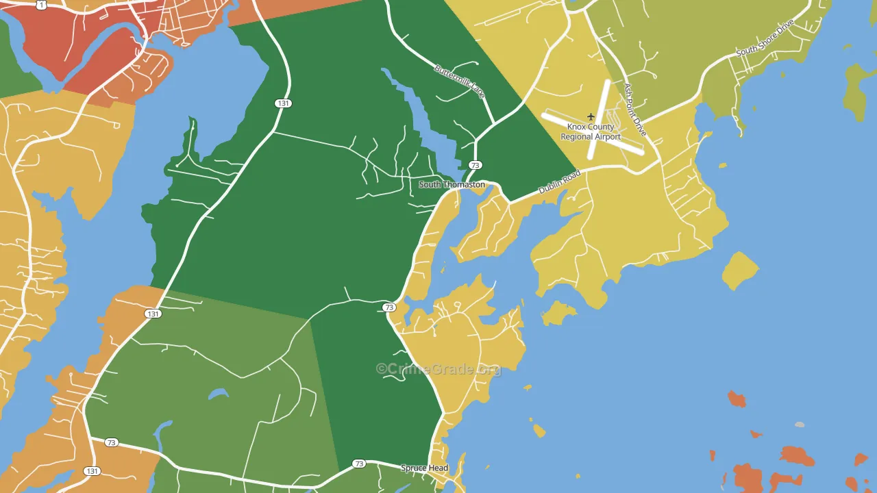 South Thomaston, ME Map of Murder Rates