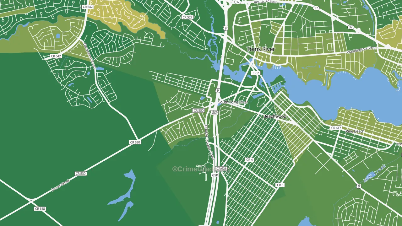 South Toms River, NJ Map of Murder Rates