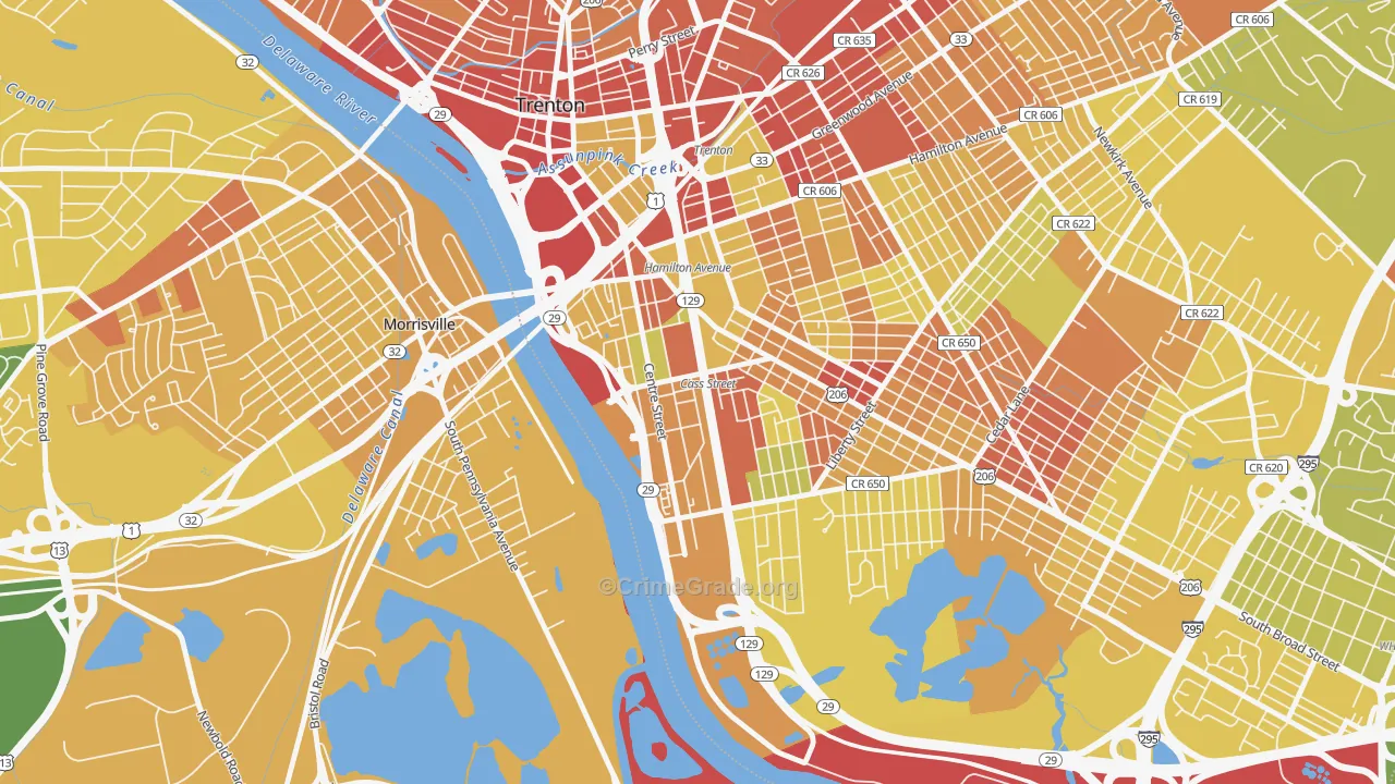 South Trenton, Trenton, NJ Map of Murder Rates