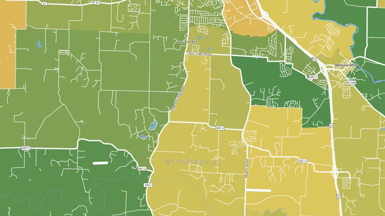 South Troy, MO Map of Murder Rates