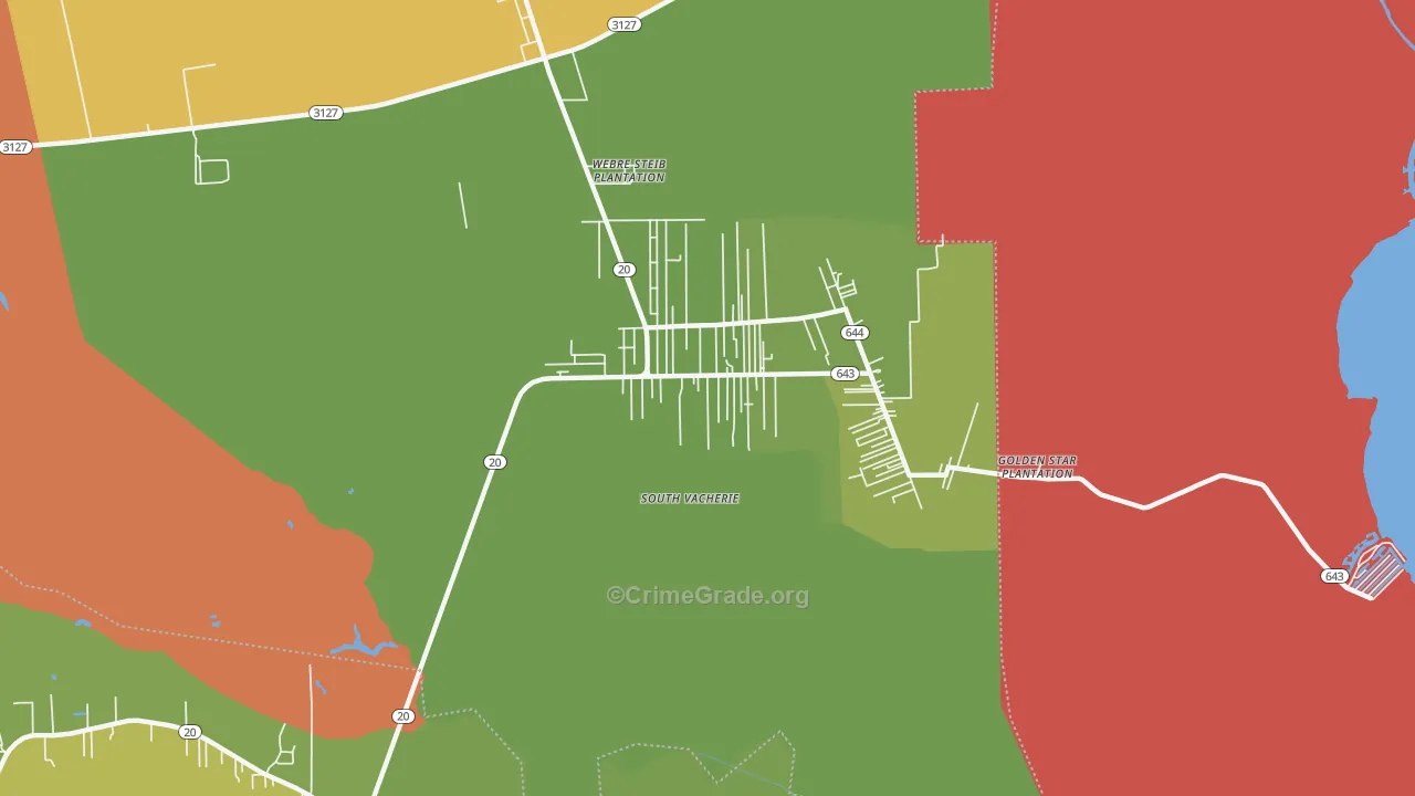 South Vacherie, LA Map of Murder Rates