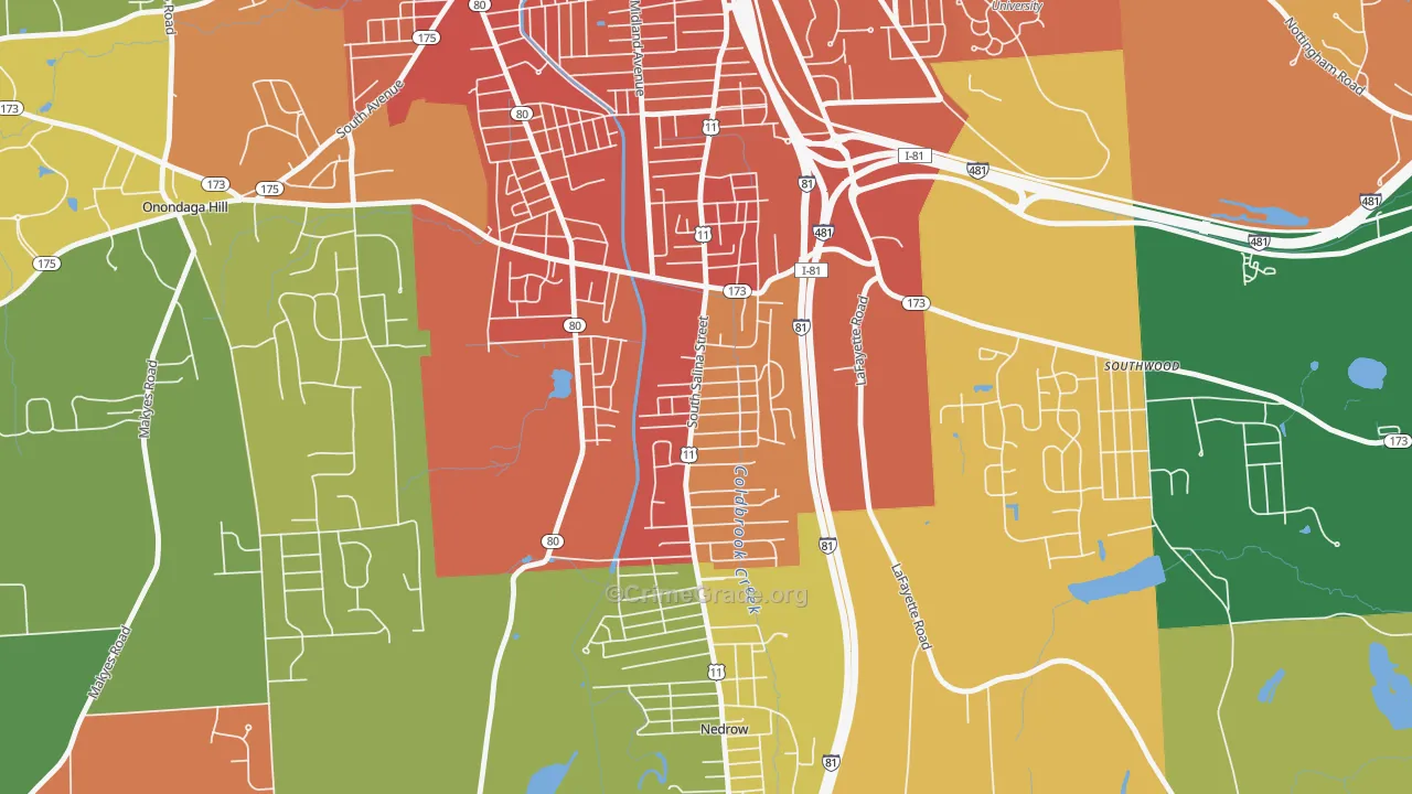 South Valley, Syracuse, NY Map of Murder Rates
