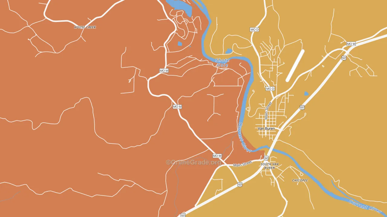 South Van Buren, MO Map of Murder Rates