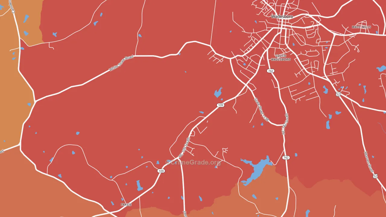 South Wadesboro, NC Map of Murder Rates