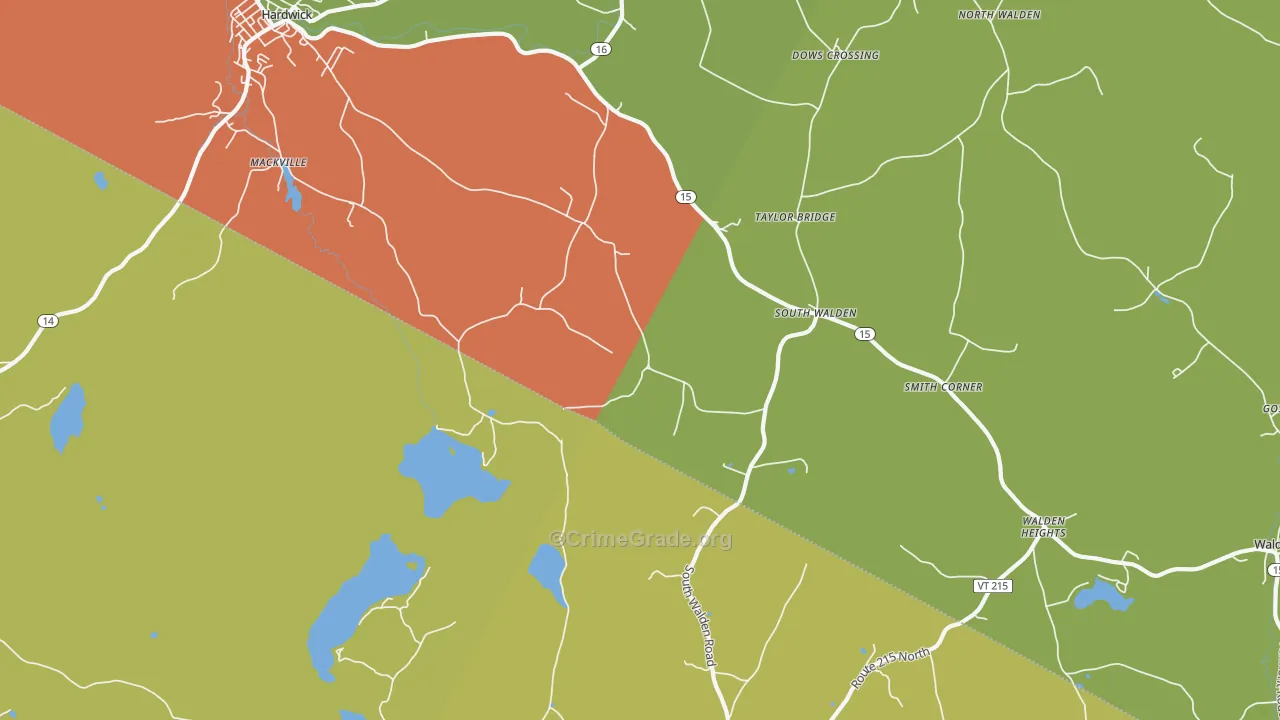 South Walden, VT Map of Murder Rates