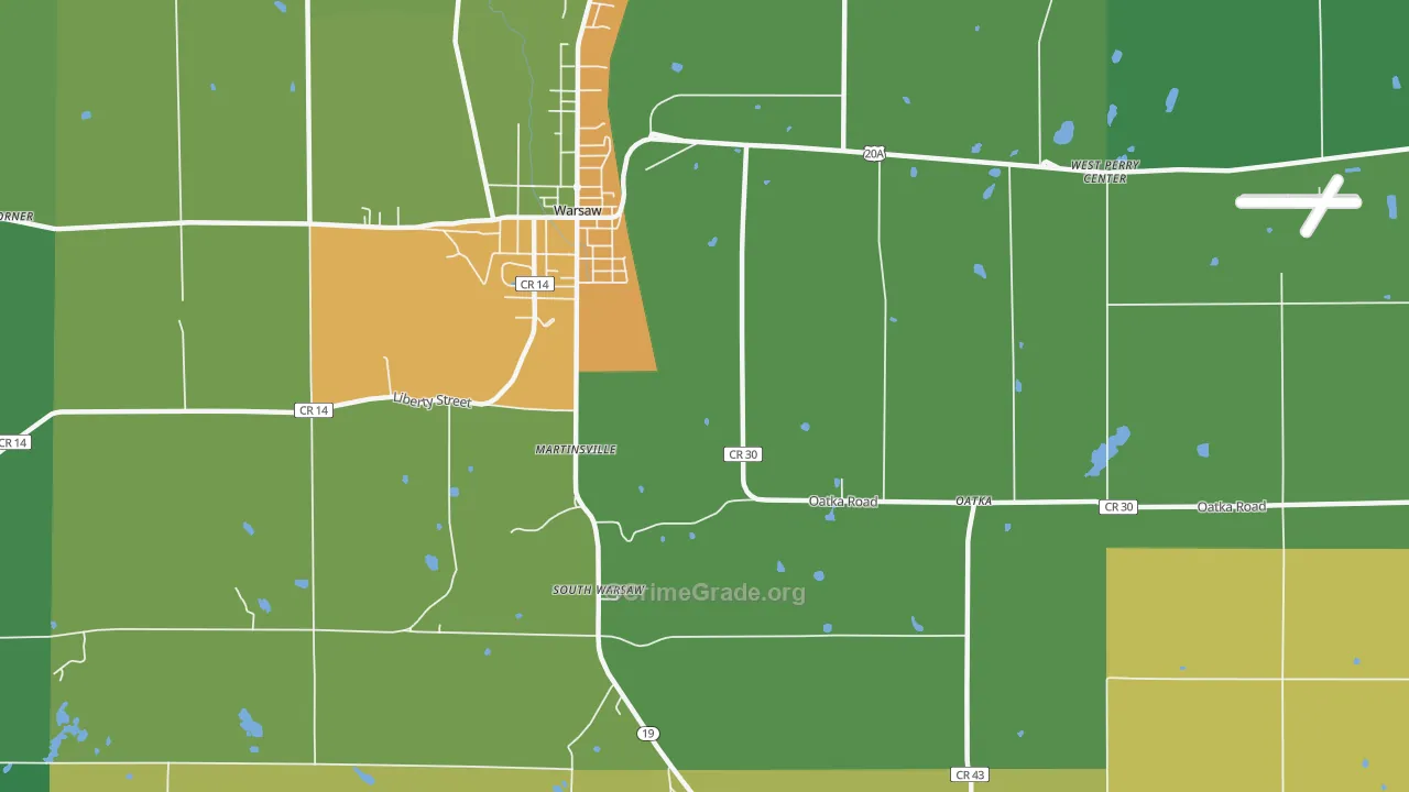 South Warsaw, NY Map of Murder Rates