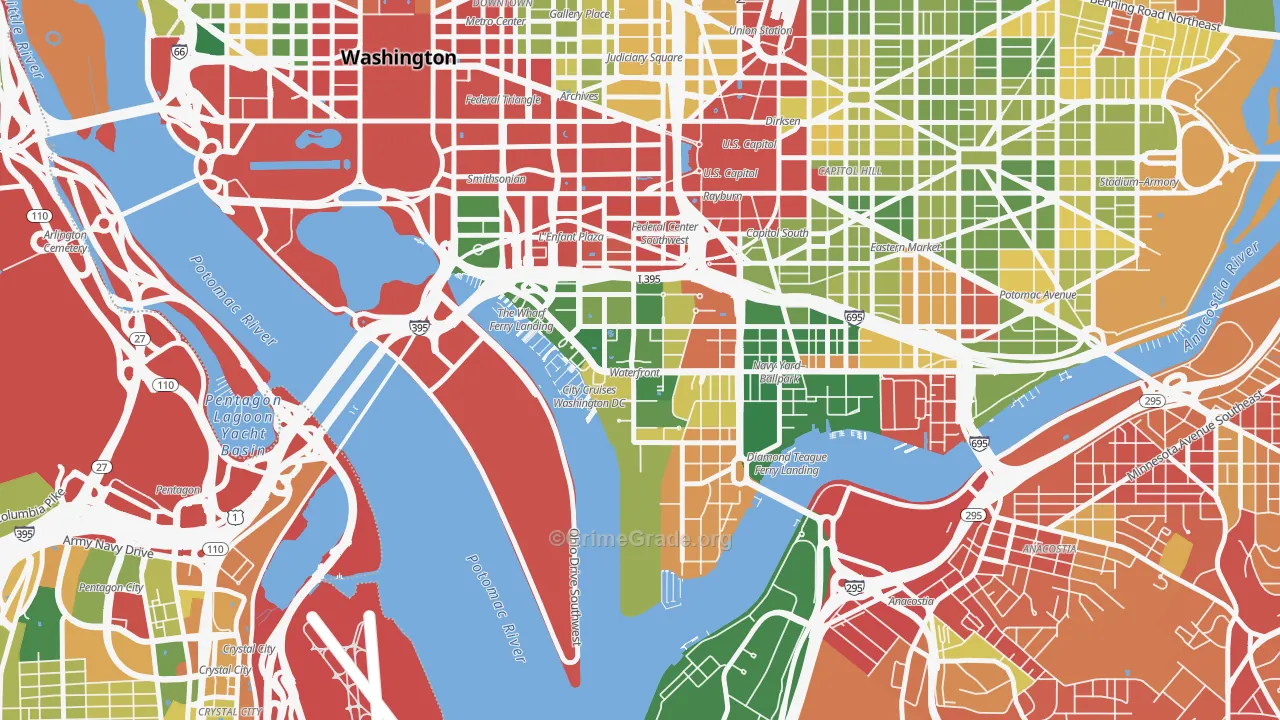 South West, Washington, DC Map of Murder Rates