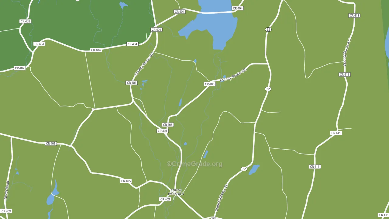 South Westerlo, NY Map of Murder Rates